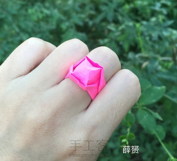 (戒指系列)镶嵌宝石戒指折法