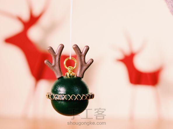 Oh deer~圣诞鹿角铃铛挂饰。