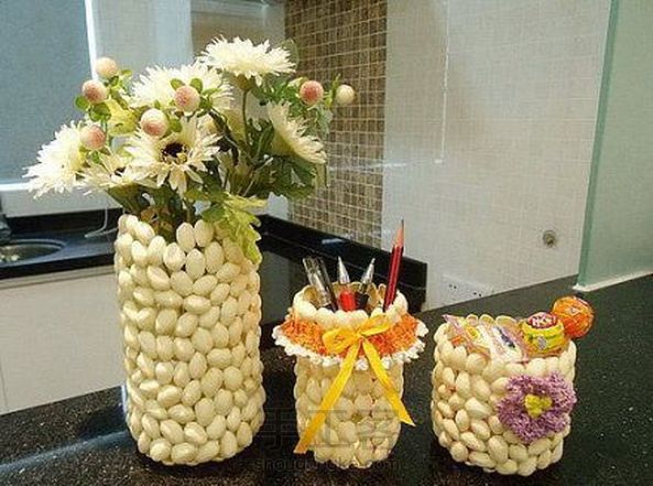 变废为宝,开心果壳做花瓶