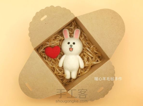可妮兔、布朗熊羊毛毡详细分解制作方法
