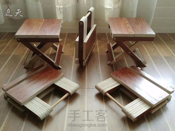 【木艺家居】木地板改造折叠凳