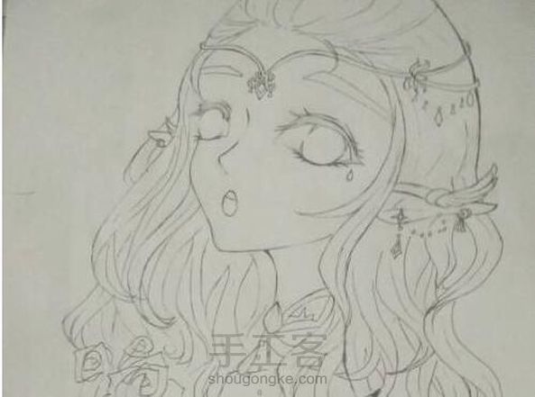 画一个小精灵(线稿)