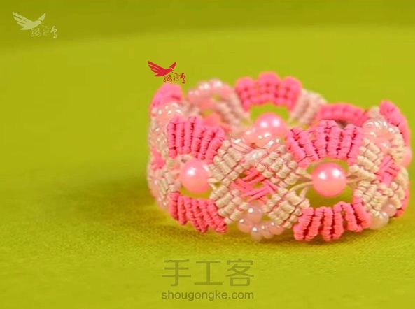 粉色好看手链,易学就会,要说谢谢请到留言区。。。