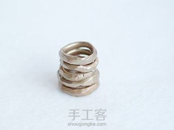 粘土手工教程 DIY粘土复古戒指