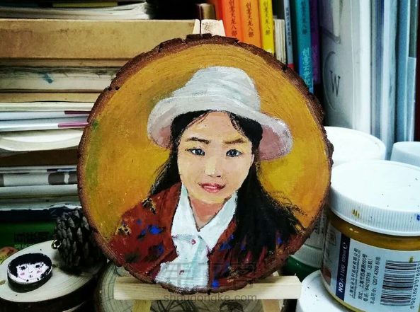 【放牛的小画家·木片画教程】来一次女孩木片肖像画教程!