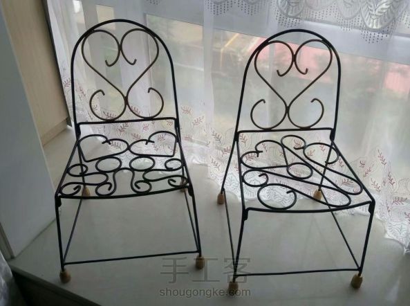 【铁艺家居】欧式花纹 小椅子