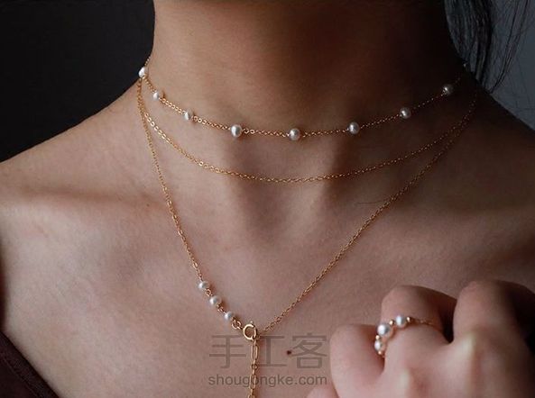 珍珠套链(Y形链+双层链)