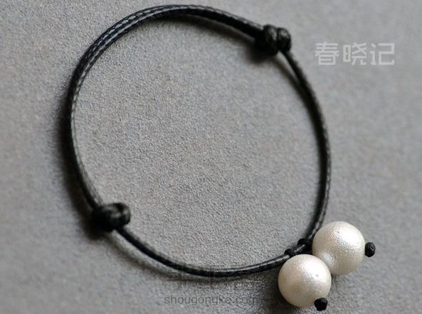 珍珠 蜡线手绳手链编织教程