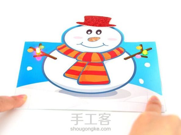 圣诞纸电路主题卡片（纸电路创意贺卡）——萌呆呆的雪人