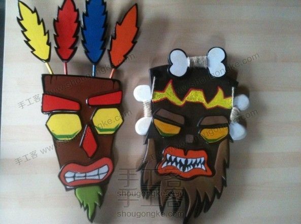 DIY uka uka 面具挂件