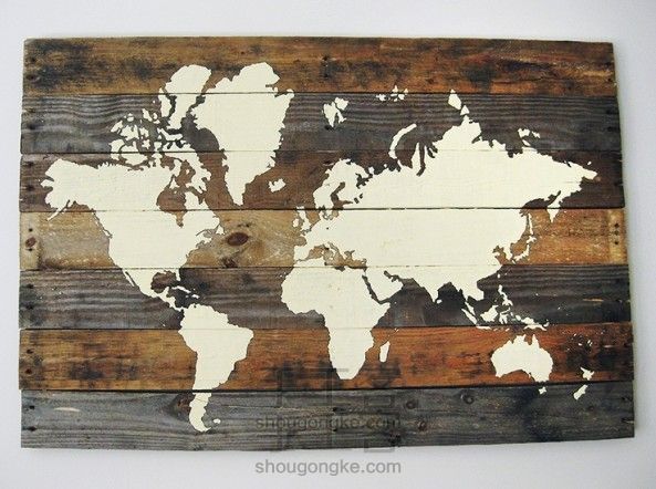 手工diy世界地图装饰板教程