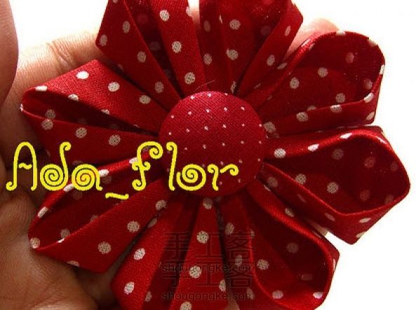 立体布花制作：手工布艺制作卷瓣八瓣装饰花布花的制作