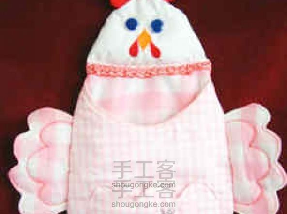 可爱的布艺小公鸡挂袋教程含布艺DIY饰品纸样