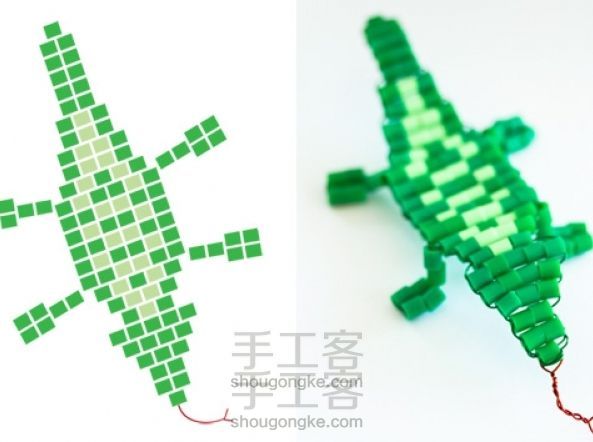 教你制作超逼真鳄鱼串珠玩偶的方法