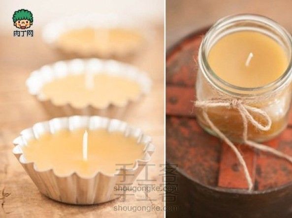 香氛蜡烛可爱小蜂蜡DIY制作方法