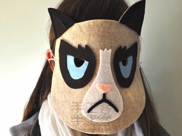 手工diy“愤怒的猫”面具
