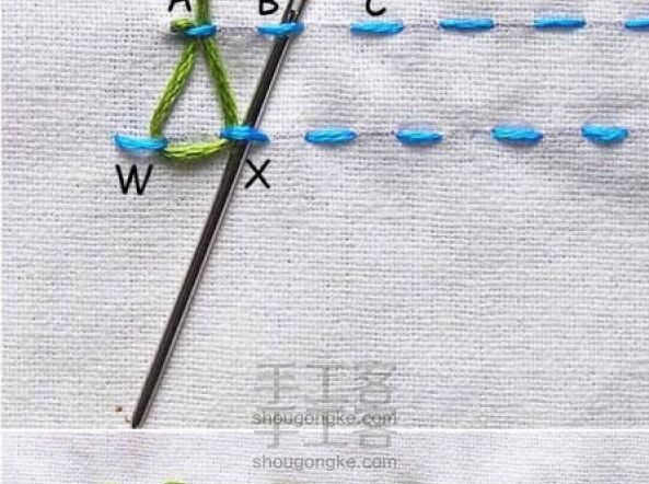 一款手绣刺绣针法图解 手工教程