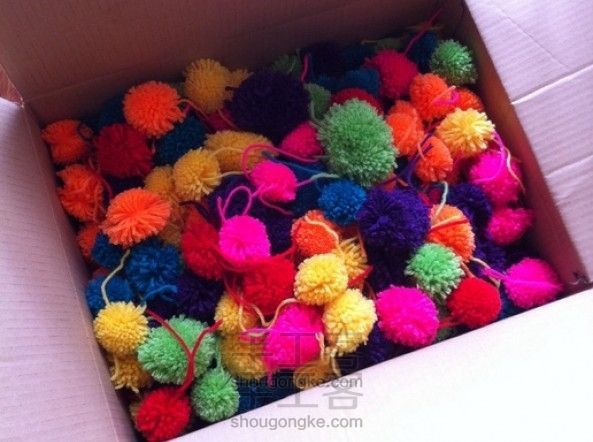 Pom Poms彩球,方便、快捷、大批量制作的方法
