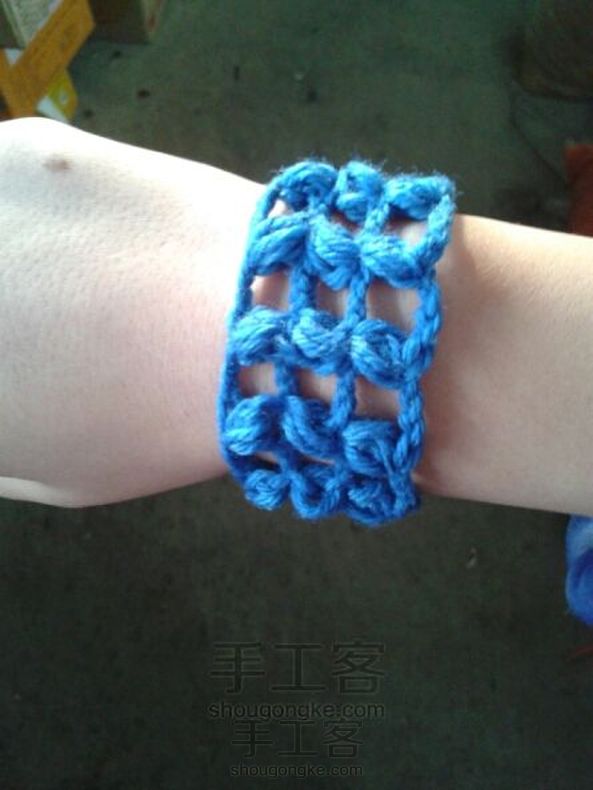 自创毛线钩编手镯～活动的哦！