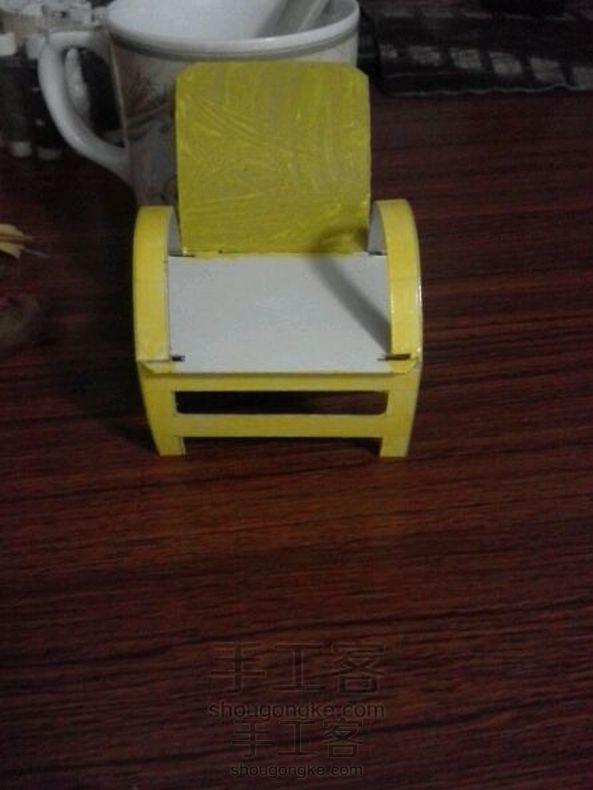 手工折纸,透明迷你靠背椅