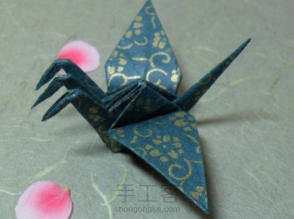 三头纸鹤折纸方法