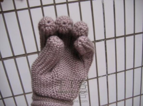 织手套教程：朴素大方的五指手套编织