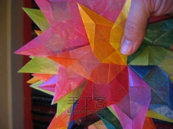 七彩星星纸窗花DIY图解
