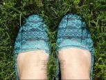 DIY复古典雅的蕾丝小单鞋