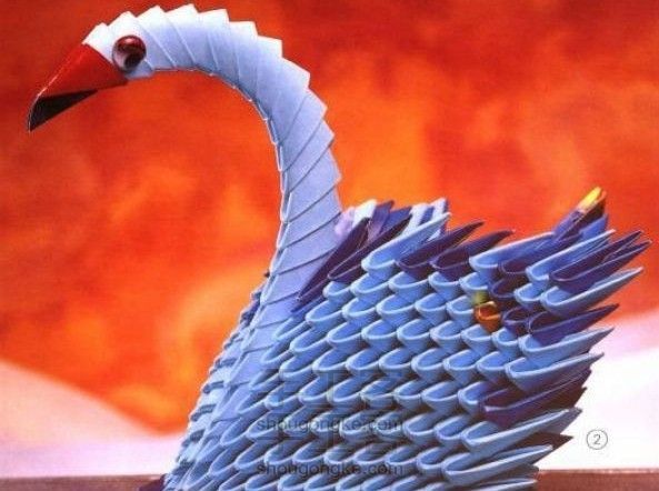 三角插的折法图解—天鹅