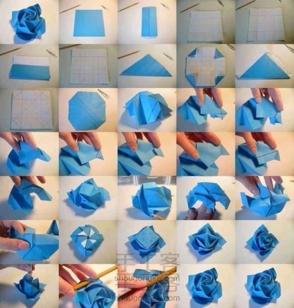 玫瑰折纸教程
