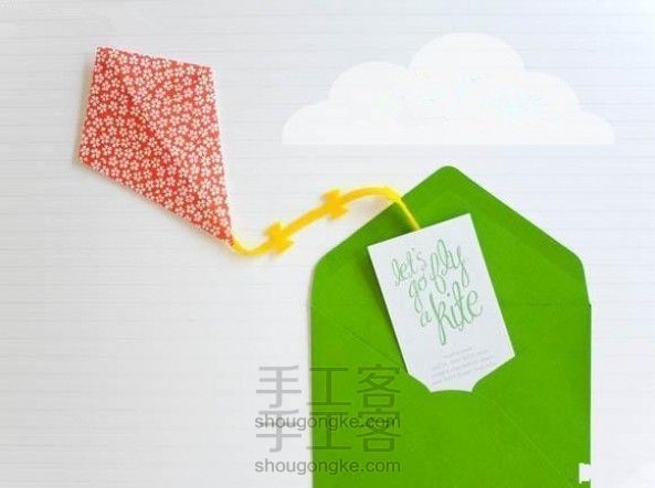 折纸风筝 教你装饰你的贺卡