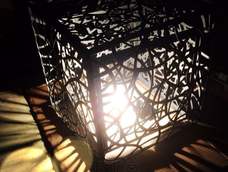 猫老师的手工纸刻鸟巢灯罩