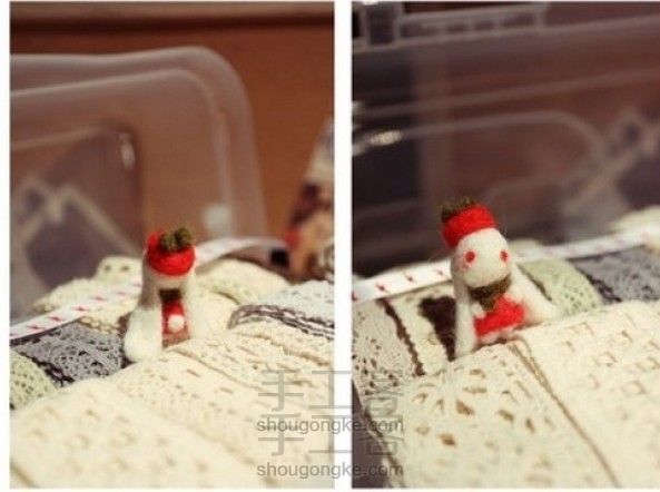 DIY羊毛毡兔子娃娃 书签 复活节创意