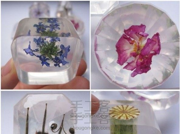 【手工】水晶滴胶的花朵标本,自己动手制作吧