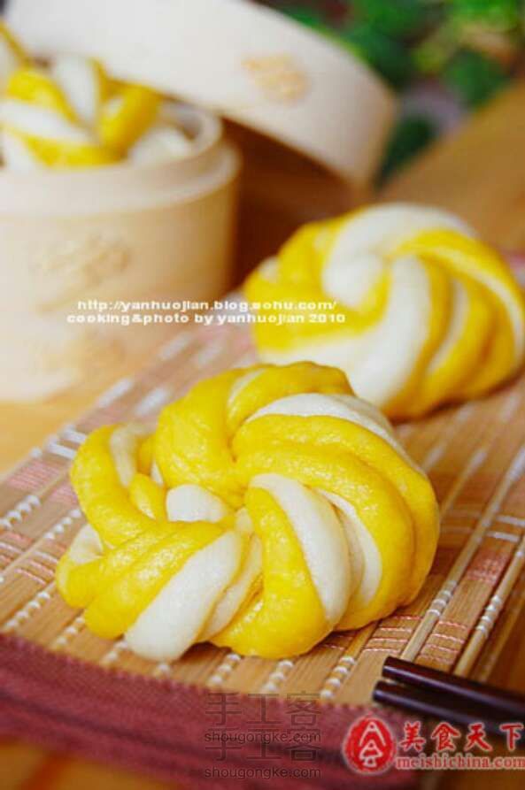 南瓜双色花卷馒头【都是馒头(ˉ﹃ˉ)口水】