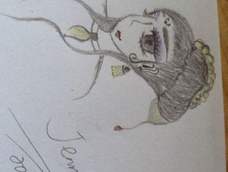 彩铅与铅笔的古代女子