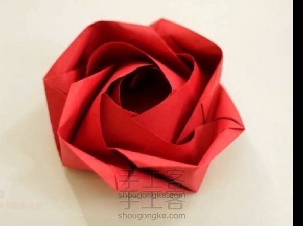 纸玫瑰的折纸方法图解