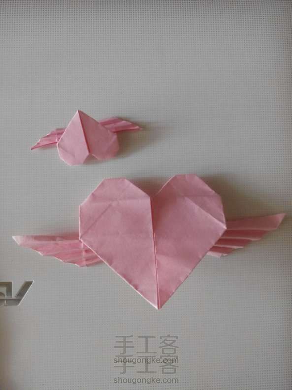 带翅膀的爱心 折纸教程