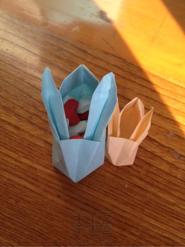 兔子收纳盒折纸教程