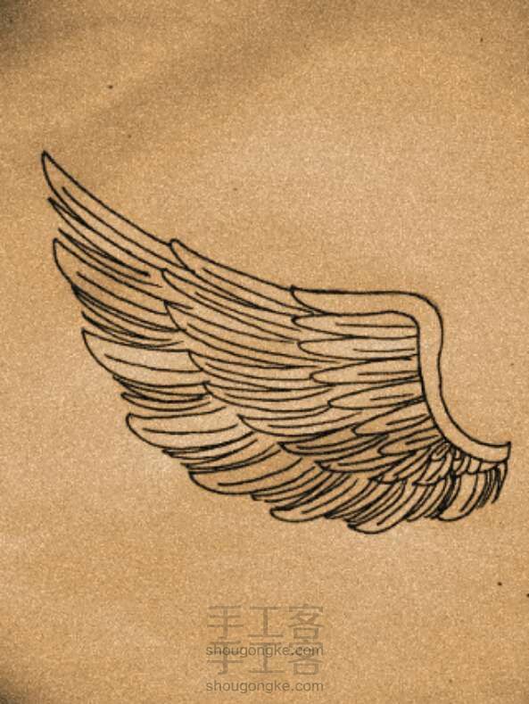 教你画一个简单的天使翅膀