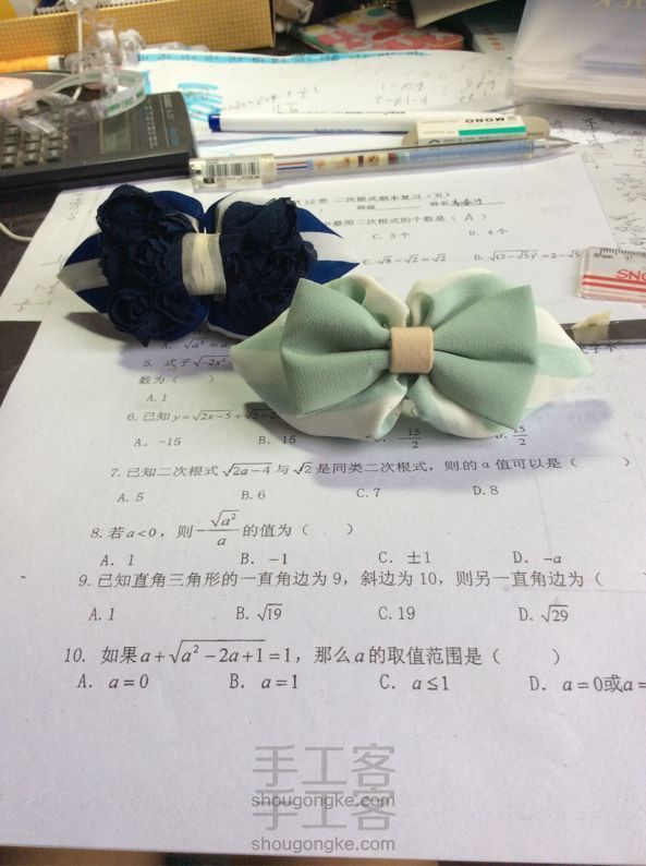 夏日炎炎,清新横条发夹制作