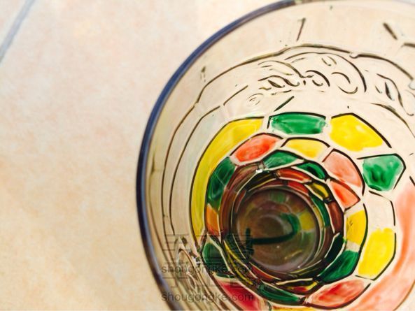 新手之手绘玻璃杯，制作出玻璃马赛克的效果 创意手工