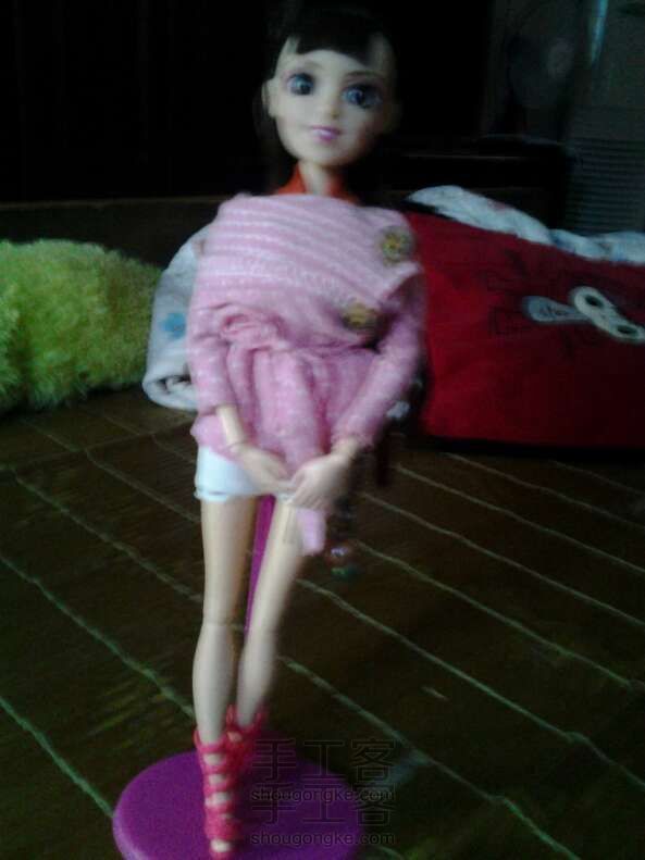 用旧衣服做的可儿娃娃衣服三件套