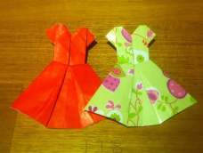 漂亮非常简单的连衣裙折纸