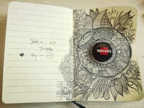 创意手工 瓶盖画 生硬开出繁花~