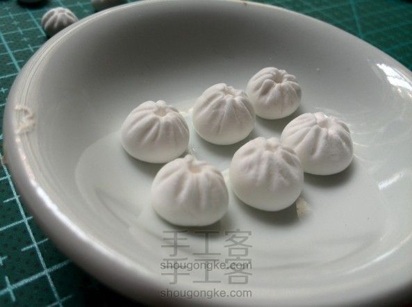 (更新上色过程)无敌简单的包子+寿桃+牛角包 粘土diy