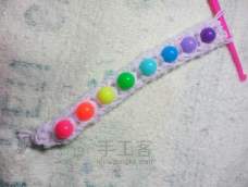 自创diy橡皮筋手链作品原创 颜色材料搭配原创 八个彩珠代表八个小矮人