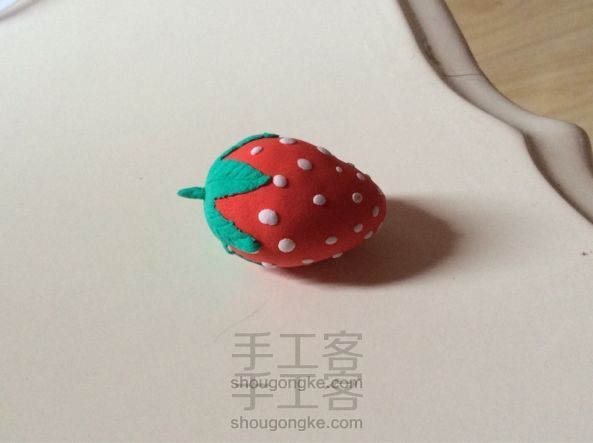 小草莓粘土手工diy教程