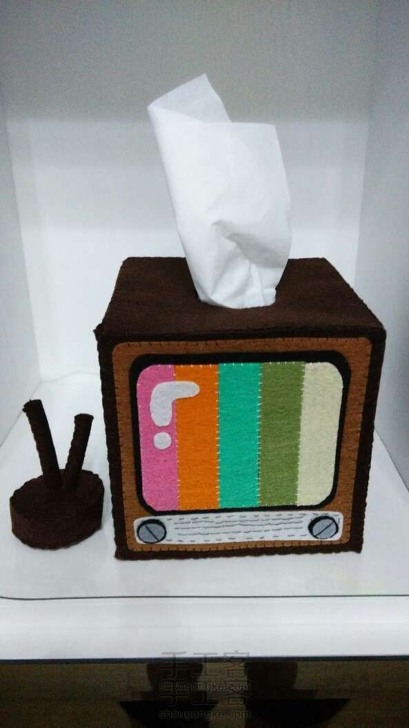 【懿语】diy不织布电视机 纸巾盒
