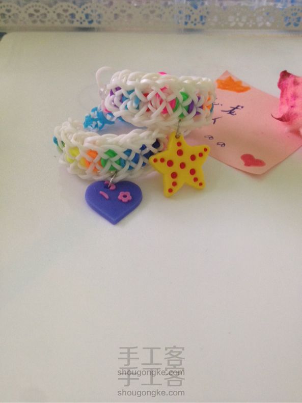 Rainbow loom 纵向交叉彩虹手链 彩虹织机
